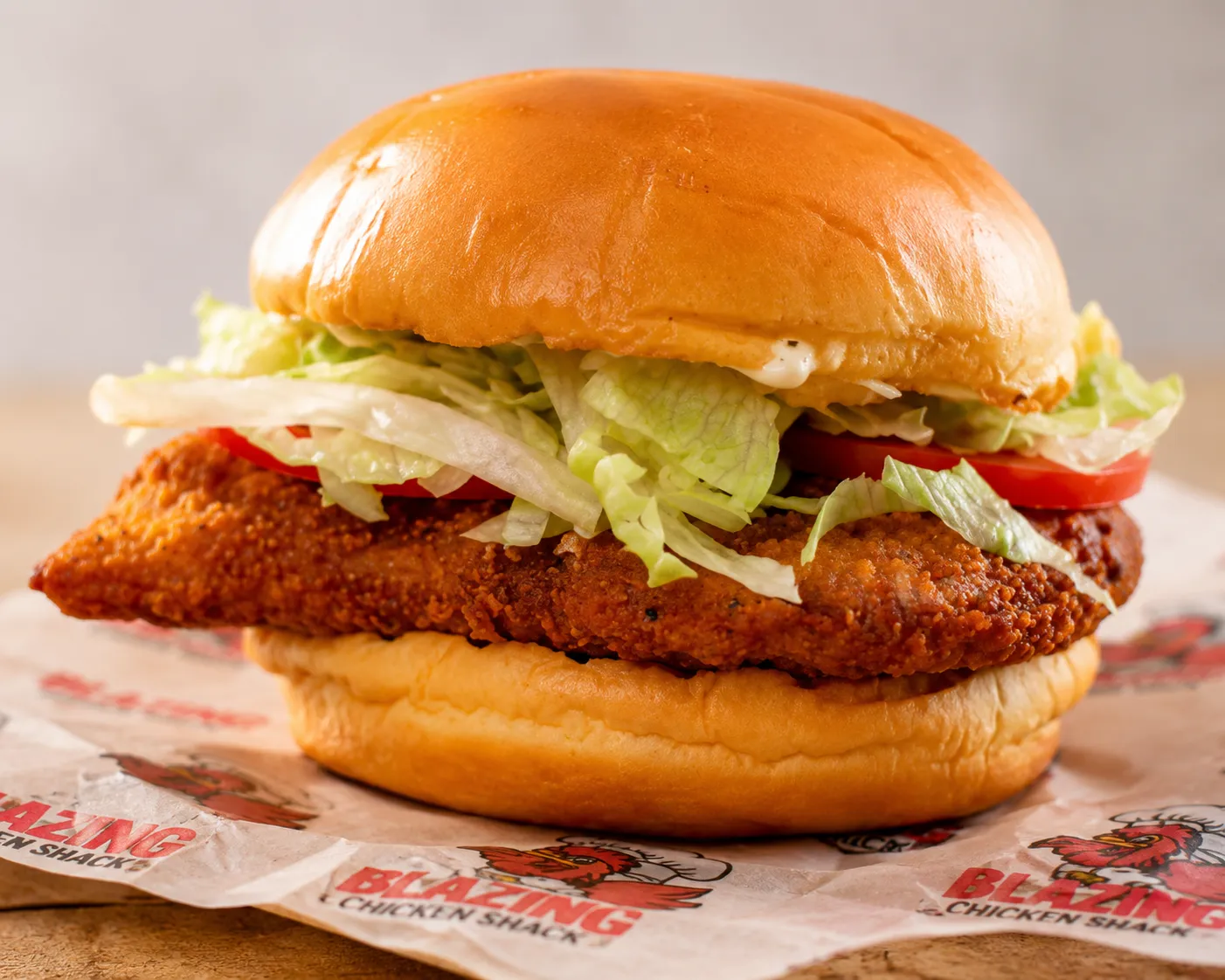 Crunchy Chicken Sando packed for takeout at Blazing Chicken Shack in downtown Winnipeg